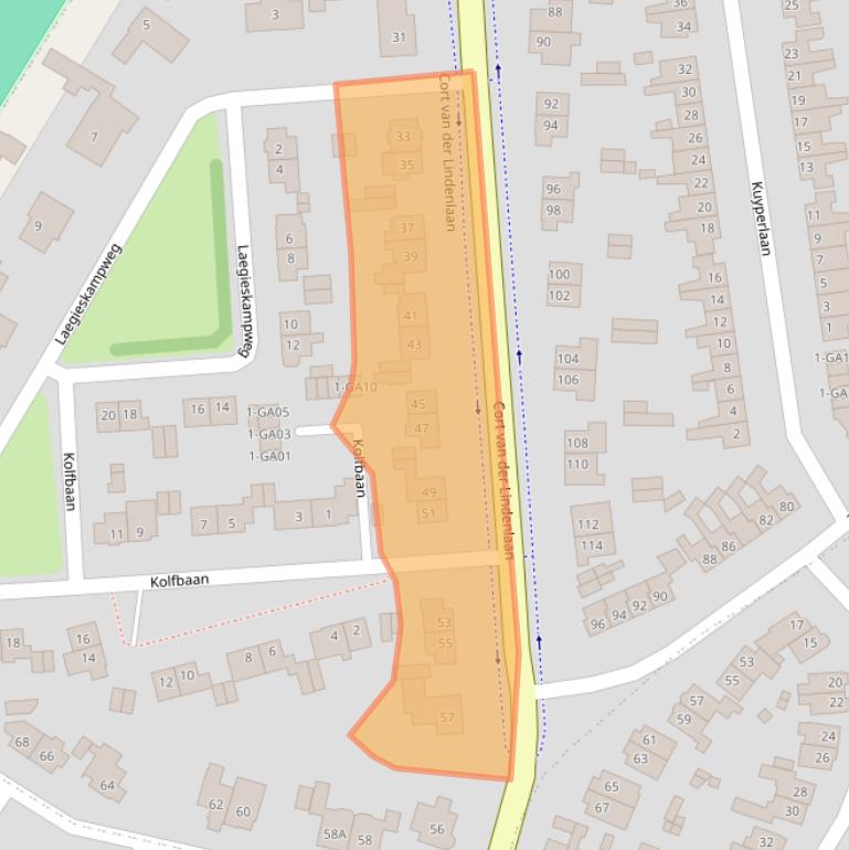 Kaart van postcodegebied 1412BX.