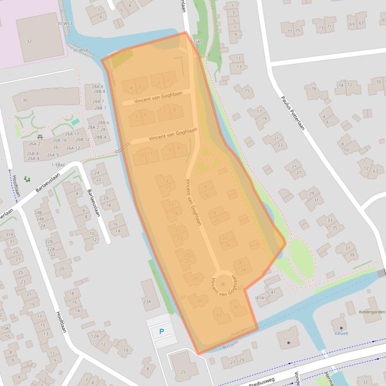 Kaart van postcodegebied 1412DD.