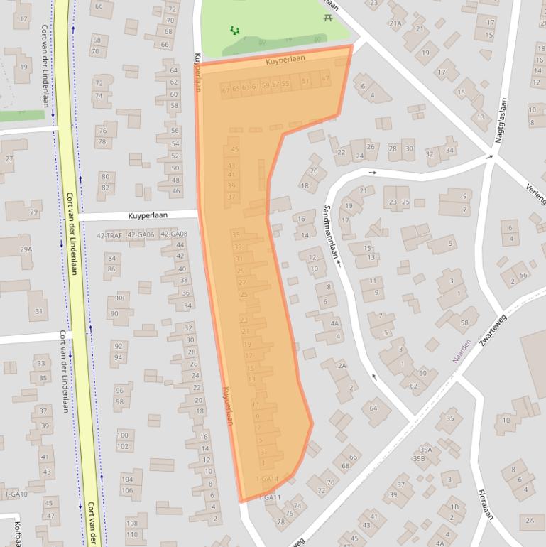 Kaart van postcodegebied 1412EV.
