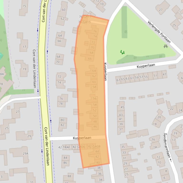 Kaart van postcodegebied 1412EX.