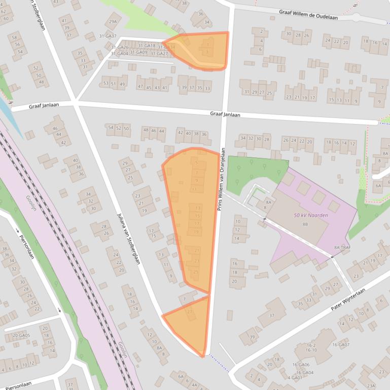 Kaart van postcodegebied 1412GJ.