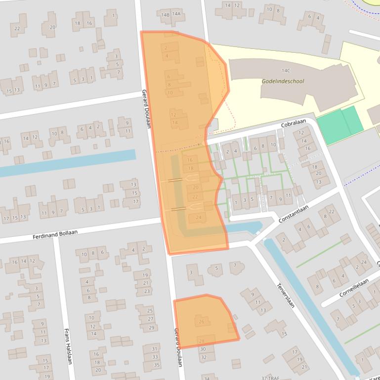 Kaart van postcodegebied 1412JB.