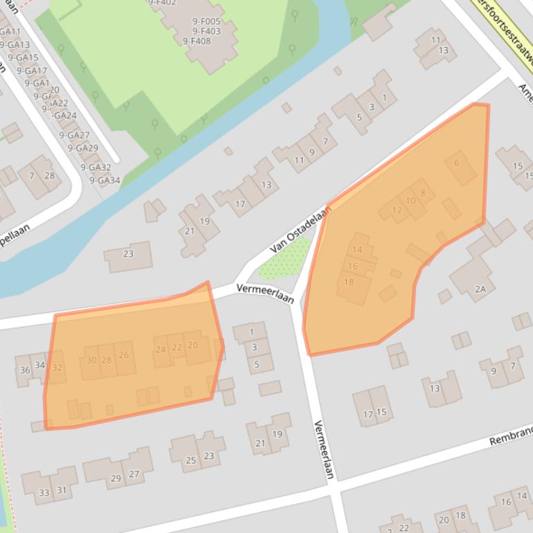 Kaart van postcodegebied 1412JJ.