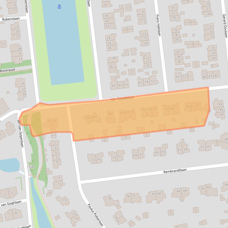 Kaart van postcodegebied 1412JL.