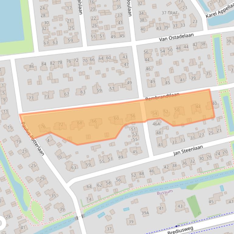 Kaart van postcodegebied 1412JR.