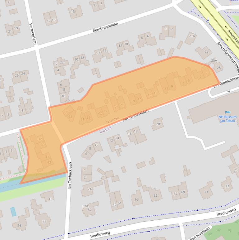 Kaart van postcodegebied 1412JZ.