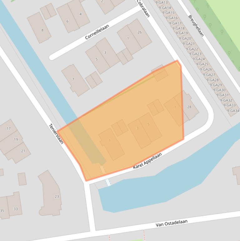 Kaart van postcodegebied 1412KJ.