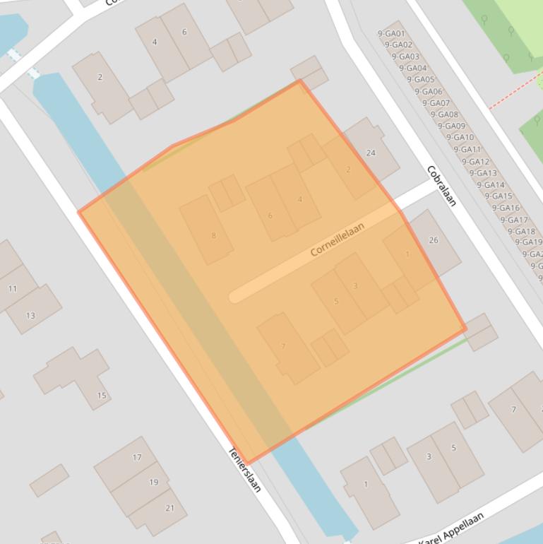 Kaart van postcodegebied 1412KK.