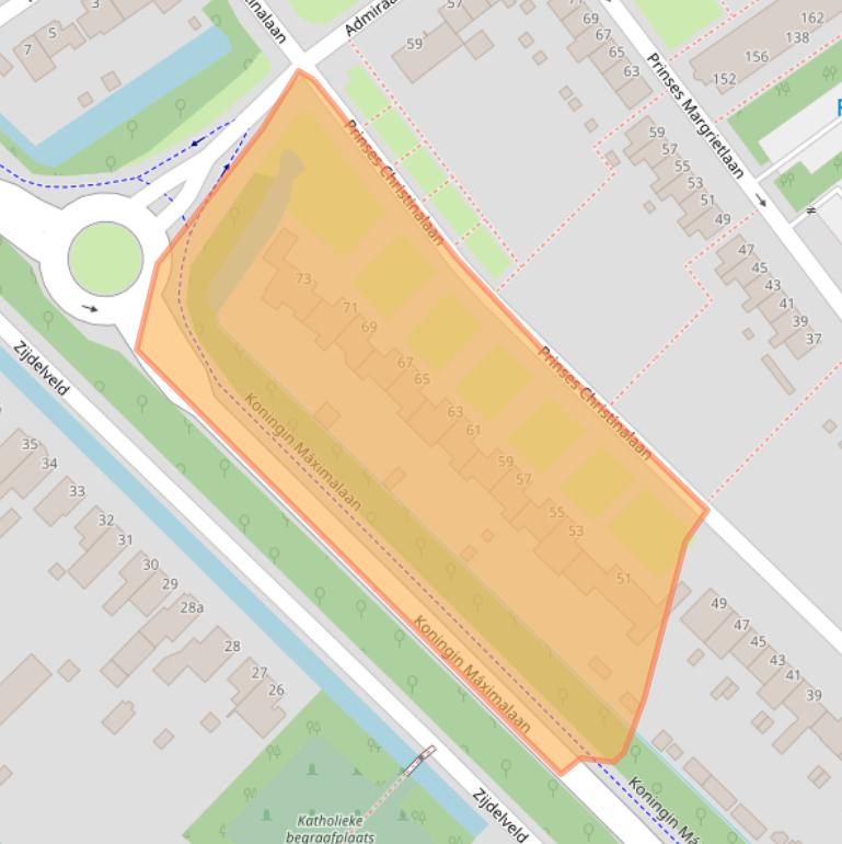 Kaart van postcodegebied 1421BE.