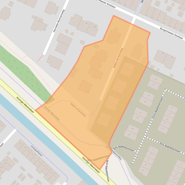 Kaart van postcodegebied 1421KZ.