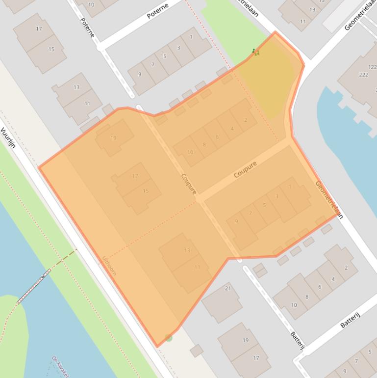 Kaart van postcodegebied 1421LJ.