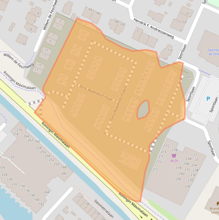 Kaart van postcodegebied 1421TD.