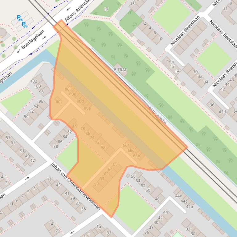 Kaart van postcodegebied 1421TV.