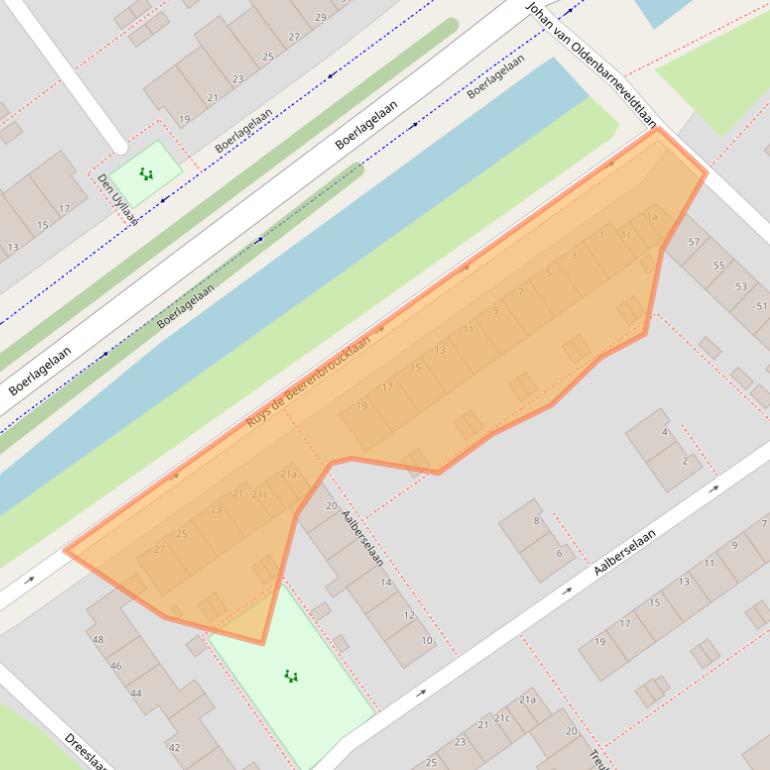 Kaart van postcodegebied 1421TZ.