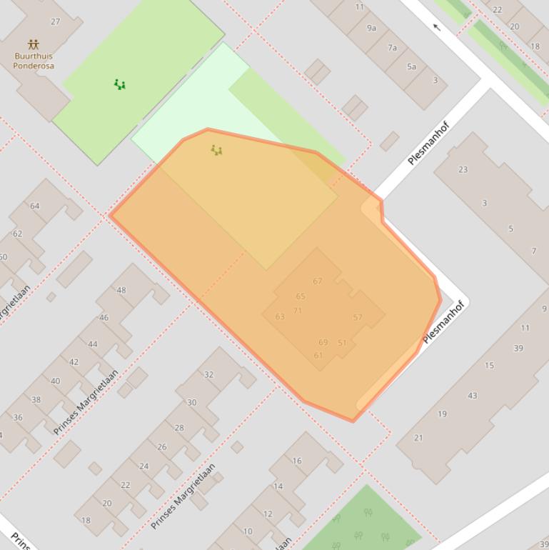 Kaart van postcodegebied 1421WG.