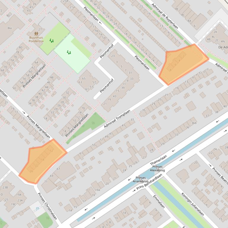 Kaart van postcodegebied 1421XW.