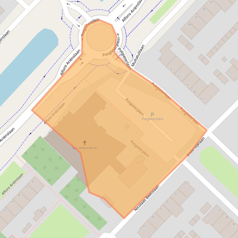 Kaart van postcodegebied 1422BB.