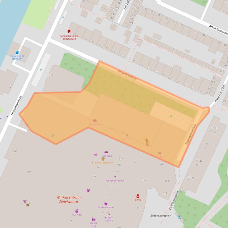Kaart van postcodegebied 1422BV.