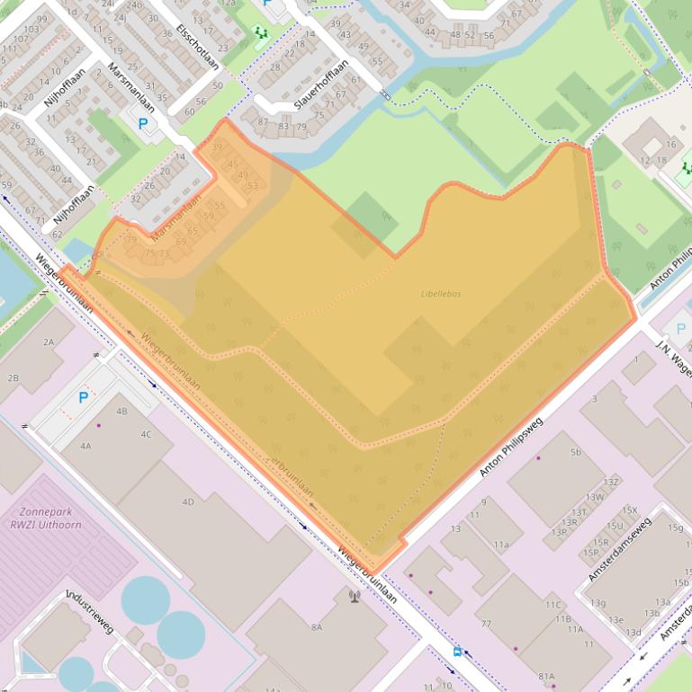 Kaart van postcodegebied 1422DJ.
