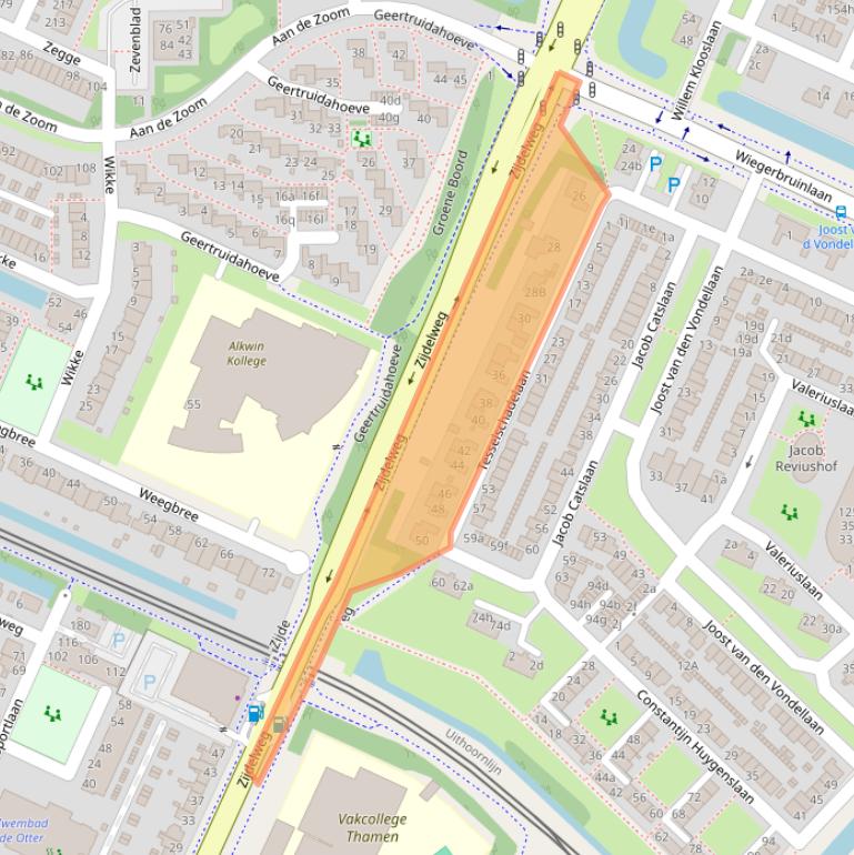 Kaart van postcodegebied 1422JE.