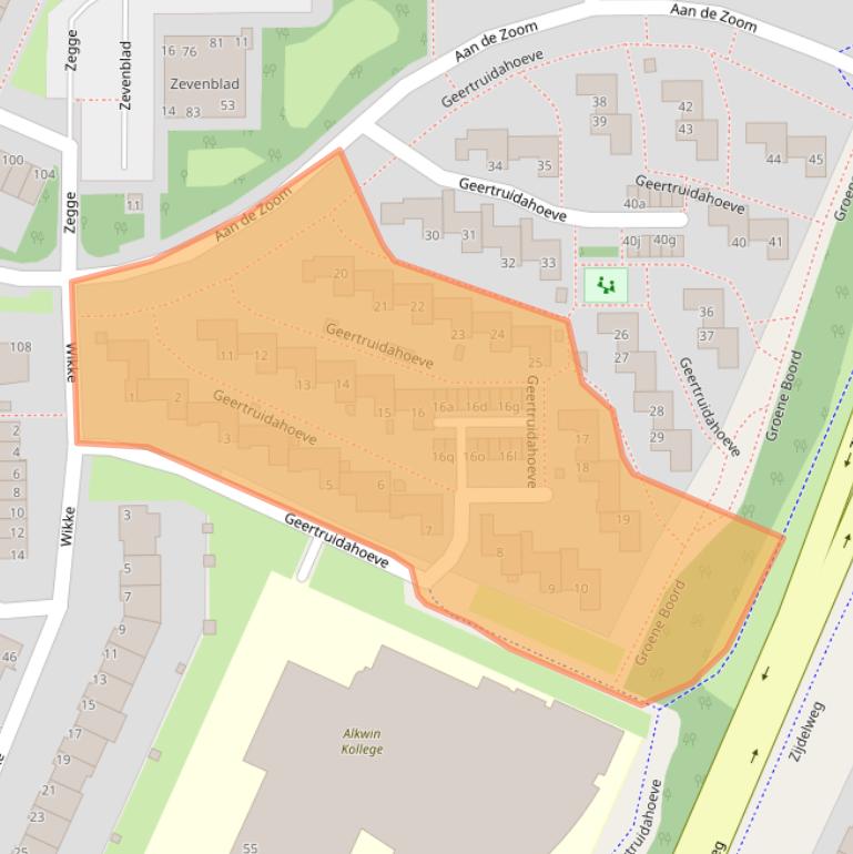 Kaart van postcodegebied 1422RD.