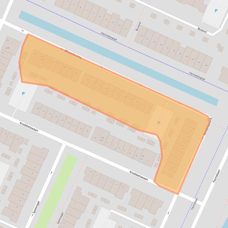 Kaart van postcodegebied 1422WZ.