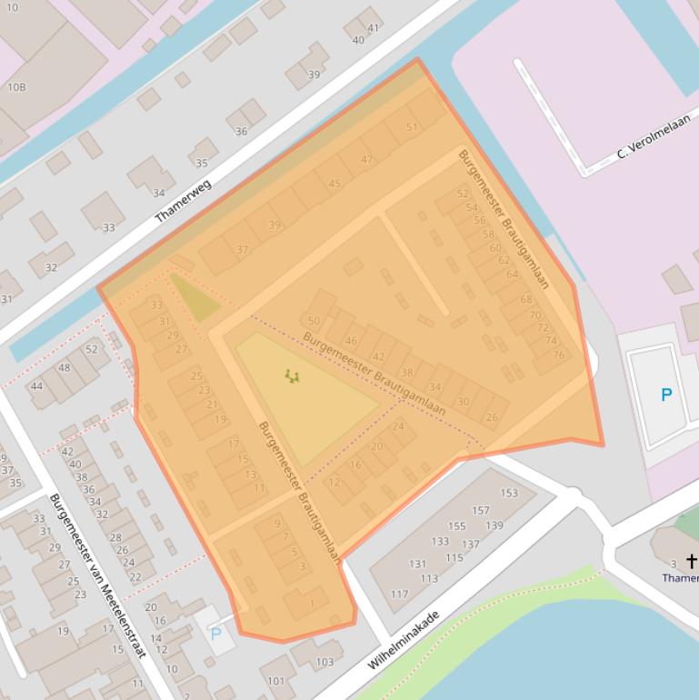 Kaart van postcodegebied 1422ZE.