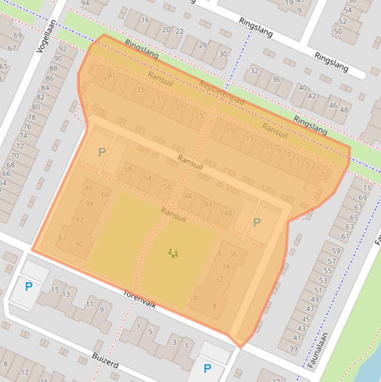 Kaart van postcodegebied 1422ZL.