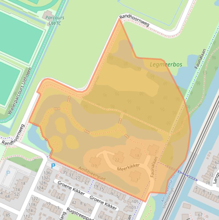 Kaart van postcodegebied 1422ZR.