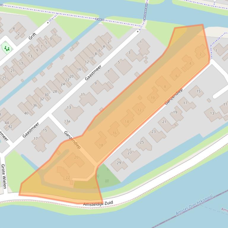 Kaart van postcodegebied 1423DB.