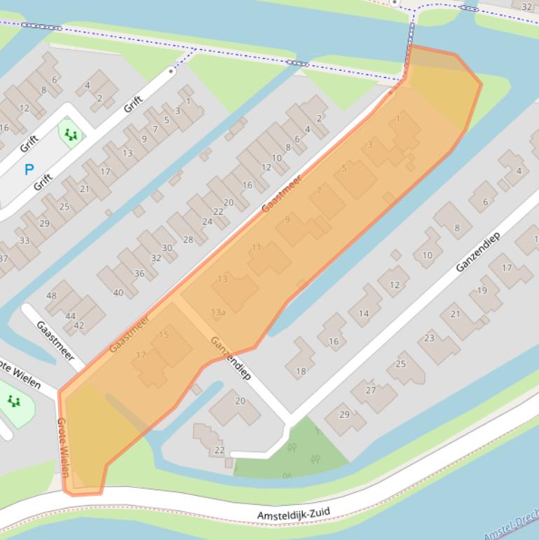 Kaart van postcodegebied 1423DC.