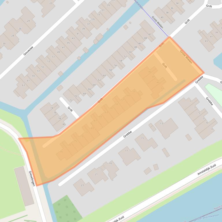 Kaart van postcodegebied 1423DJ.