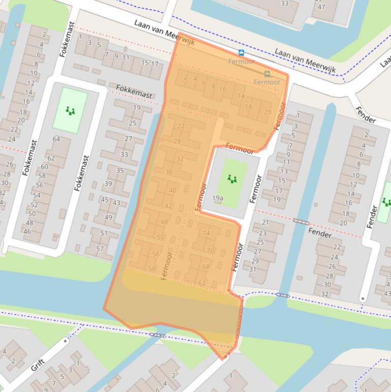 Kaart van postcodegebied 1423ED.