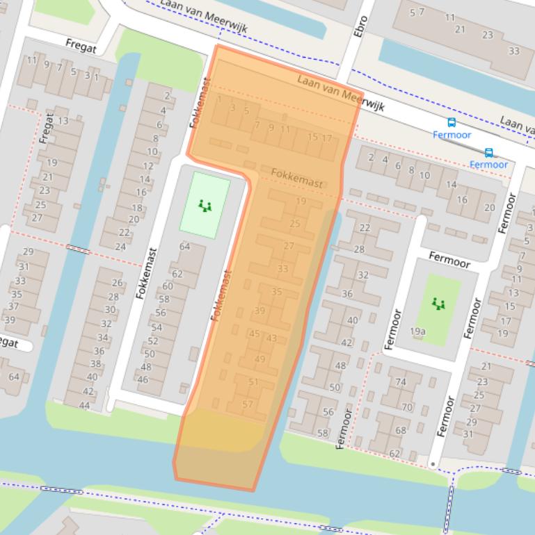 Kaart van postcodegebied 1423EE.