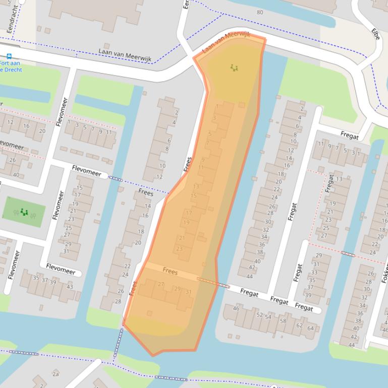 Kaart van postcodegebied 1423EK.