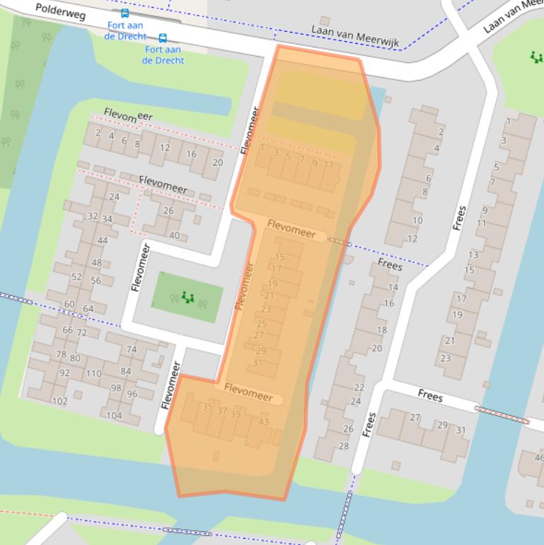 Kaart van postcodegebied 1423ES.