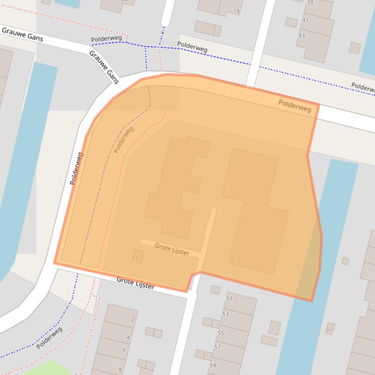 Kaart van postcodegebied 1423SB.