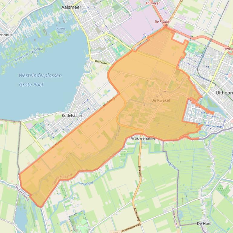 Kaart van postcodegebied 1424.