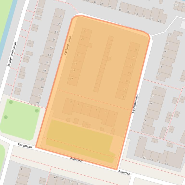 Kaart van postcodegebied 1424AB.