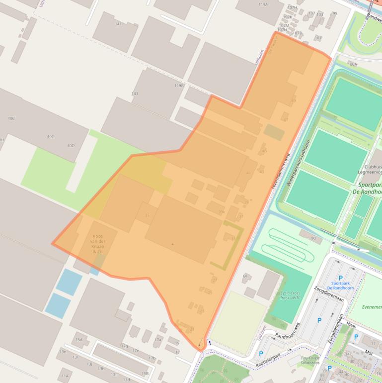 Kaart van postcodegebied 1424NW.