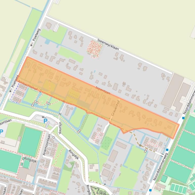 Kaart van postcodegebied 1424NZ.