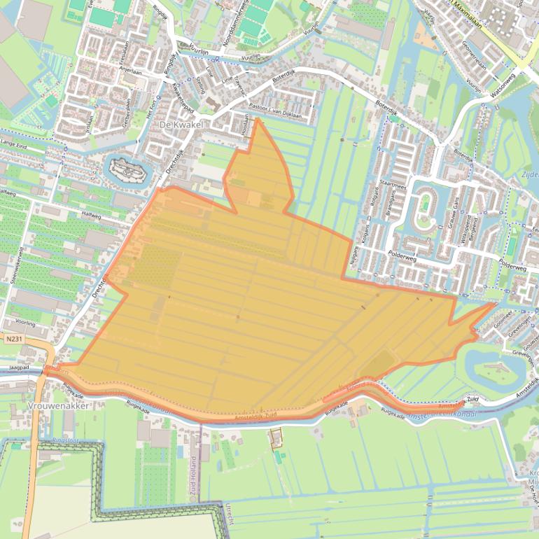 Kaart van postcodegebied 1424RC.