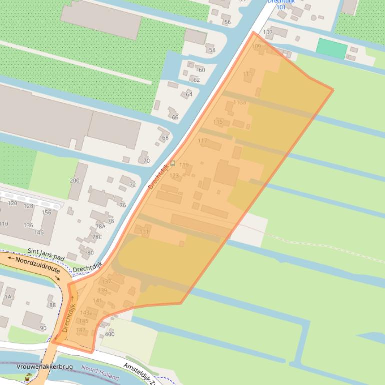 Kaart van postcodegebied 1424RD.