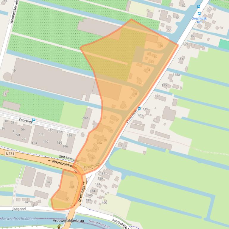 Kaart van postcodegebied 1424RJ.