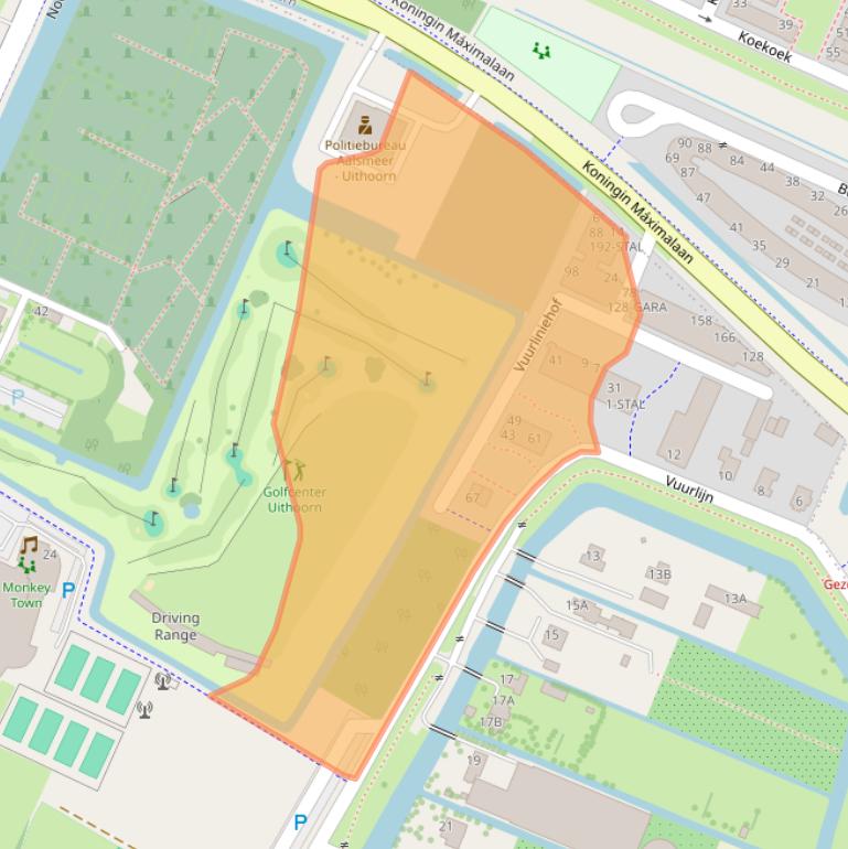 Kaart van postcodegebied 1424RX.