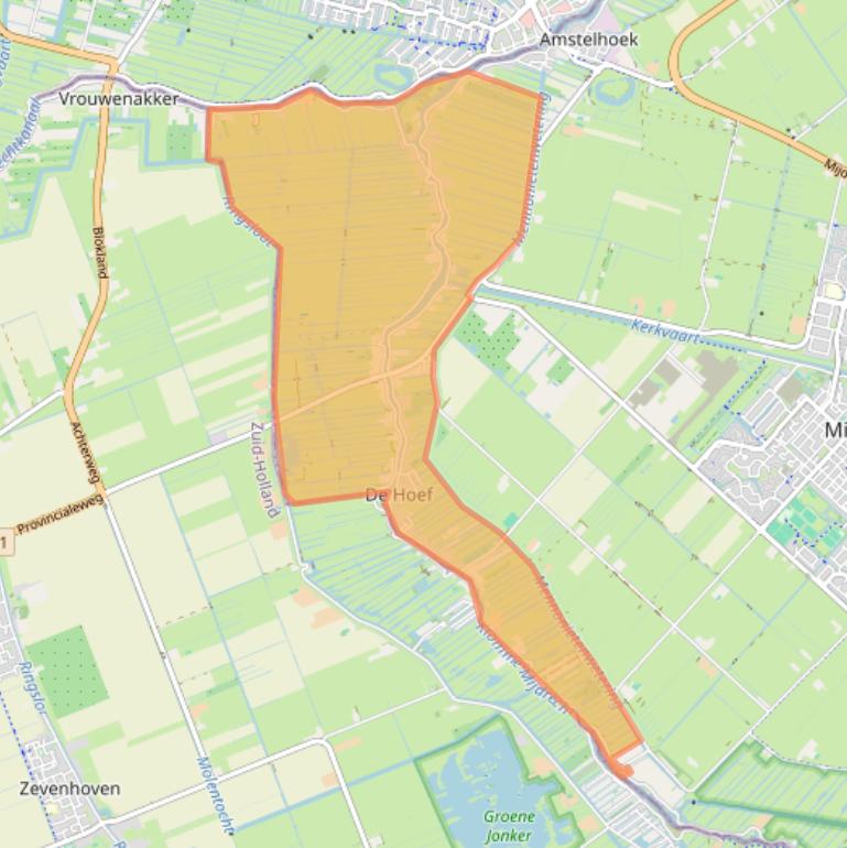 Kaart van postcodegebied 1426.