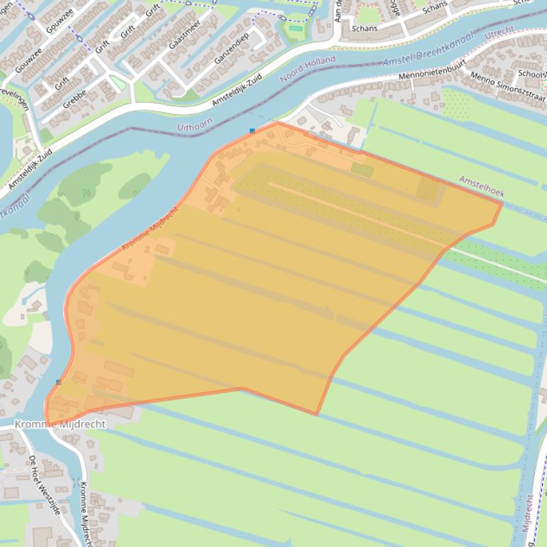 Kaart van postcodegebied 1426AA.