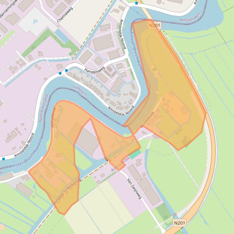 Kaart van postcodegebied 1427AS.