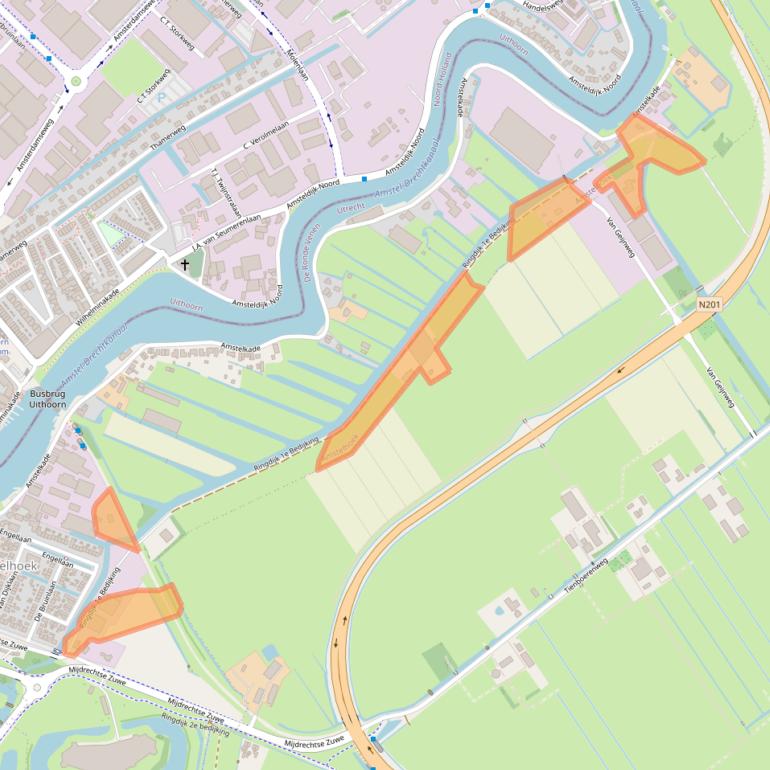 Kaart van postcodegebied 1427AT.
