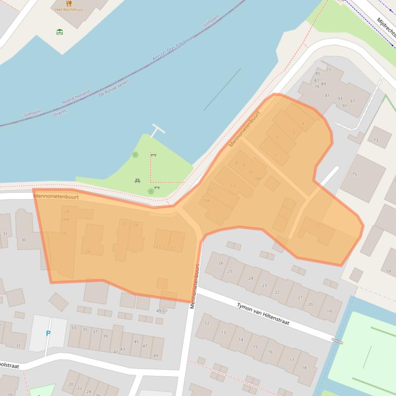 Kaart van postcodegebied 1427AX.